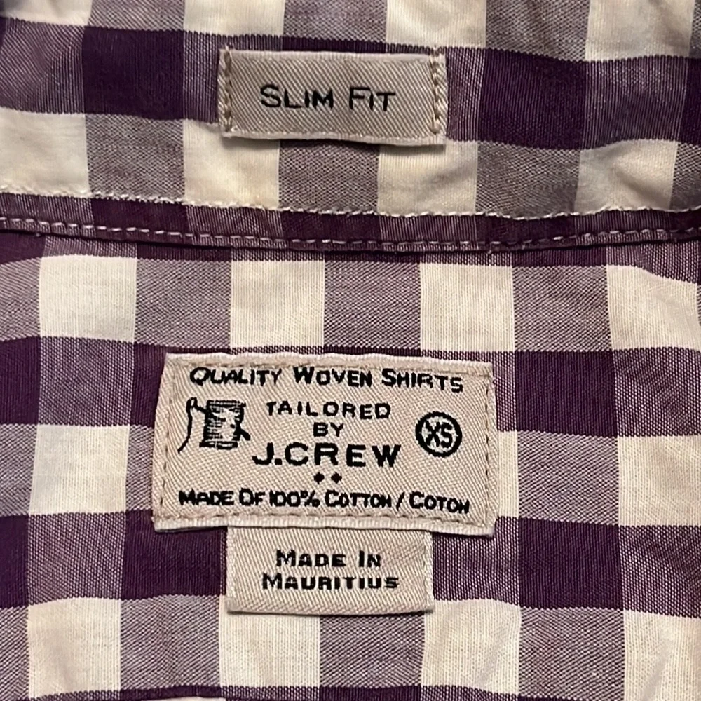 J. Crew Men's Purple Long Sleeve Button Down Slim Washed Shirt Size XS